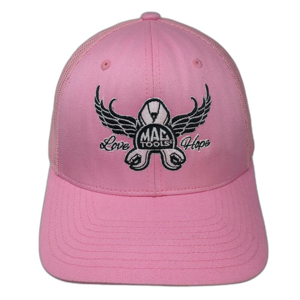 Mac Tools Trucker Hat Pink One Size Love Hope Breast Cancer Awareness Snapback